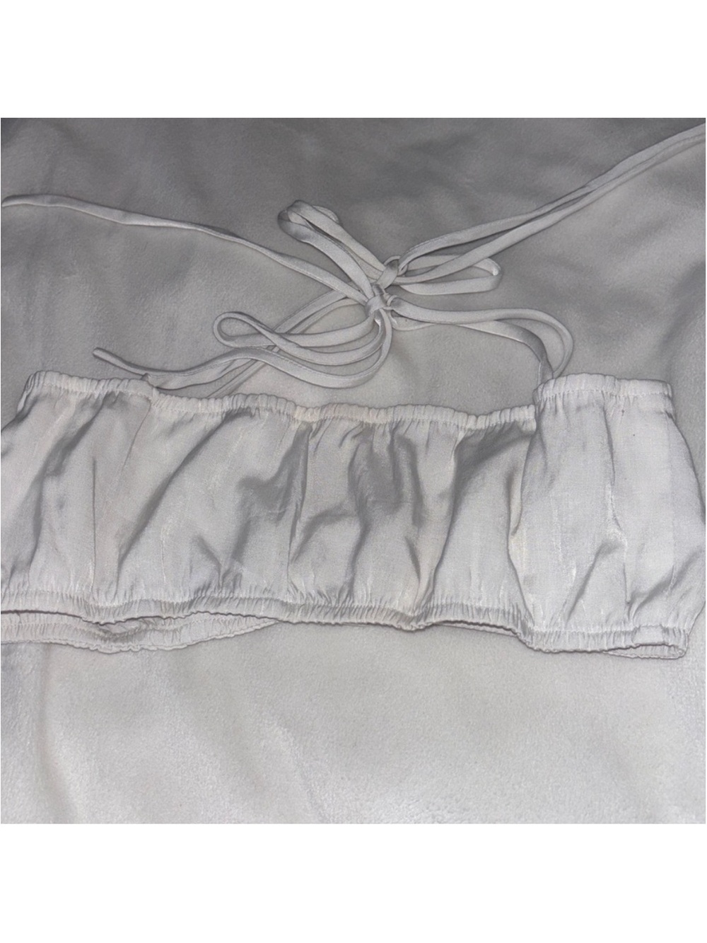 Princess Polly White Tie-Shoulder Bandeau Bikini Top - Picture 4 of 4